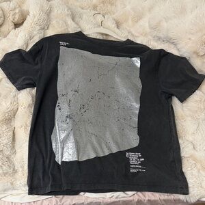 Black Graphic women T-Shirt with Silver Print